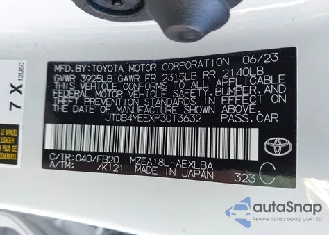 2023 Toyota Corolla Le from USA, damaged, VIN JTDB4MEEXP3013632